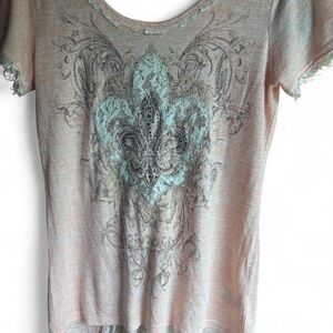 miss me embellished short sleeve shirt